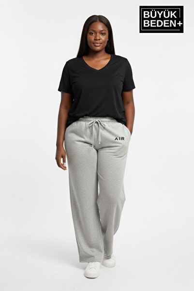 Superlife Γυναικείο παντελόνι με ελαστική μέση, άνετο κοψίματος, μεγάλου μεγέθους, με ελαστική μέση, SPR26EAK952-1