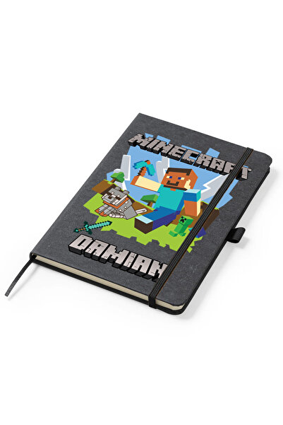 MINECRAFT Personalized Notebook, A5, Recycled Leather, Various Colors