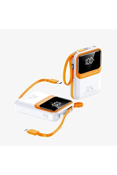 MeK Fine Mini Power Bank 20,000 mAh, PD 22.5W, Digital Display, Built-in iOS & Type-C Cables, Overch