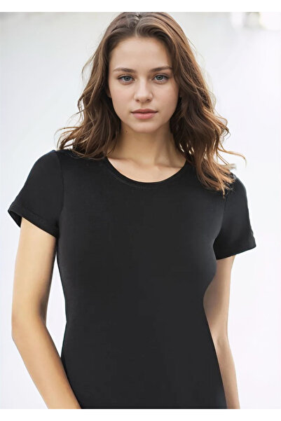 Loule 2-Pack Women's Half Sleeve Cotton & Modal - Stretchy and Soft Textured Crew Neck T-Shirt