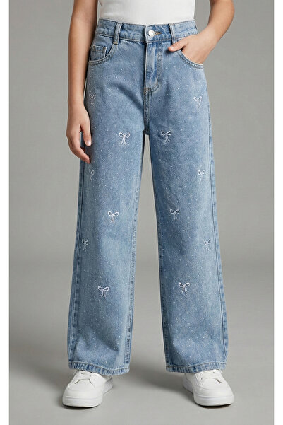 Sercino Дънки за момичета с камъни и панделка