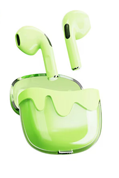 OEM TWS BT 5.4 wireless headphones, semi-in-ear, semi-transparent ABS, noise reduction, sports – Green