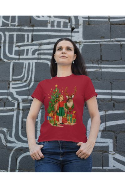 MVRDAR Tricou de Craciun unisex din 100% bumbac pentru femei si barbati