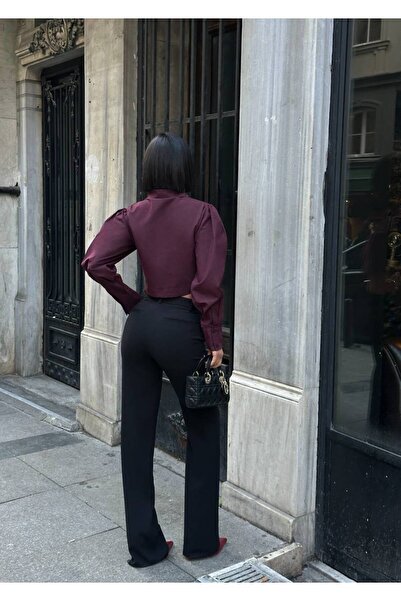 GGBOTİQUE Asimetrik Kesim Tasarım Crop Gömlek