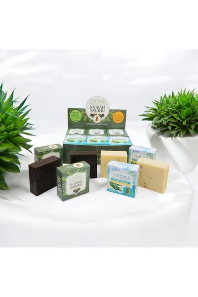 D'Rose Natural Cosmetic 12-Pack Juniper Tar & Rosemary Soap 6 X 80 Gr Juniper Tar Soap 6 X 80 Gr Rosemary Soap