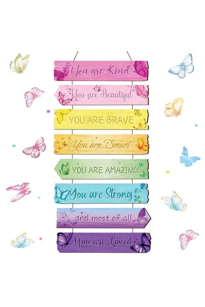 Generic ديكورات جدارية ملهمة لغرف الفتيات بألوان قوس قزح ورسومات تحفيزية