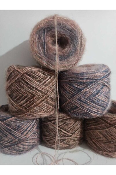 İPEK YÜN İPLİK DÜNYASI خيط أنجورا للحياكة بطبقتين (لون وردي باهت، متدرج اللون) مزيج 100 جرام