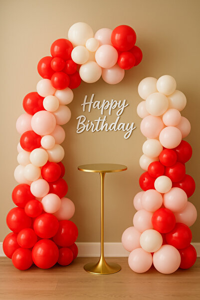 Balonsan Balloon Set 105 Pieces (Pink-White-Red)