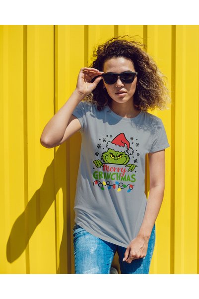 MVRDAR Tricou de Craciun unisex din 100% bumbac pentru femei si barbati