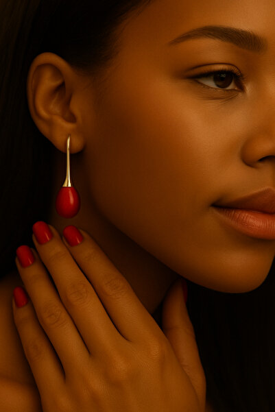 PaminBags Aksesuar Drop Pearl Stone Dangle Earrings Lns-0029