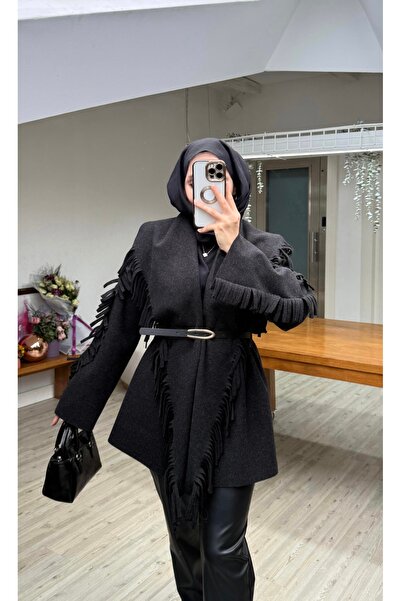 Universal Yeni Helen Saçaklı Kaban Ceket