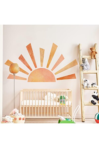 Denylo pro 42.1 x 23.6 in Boho Half Sun Vinyl Wall Decal - Removable