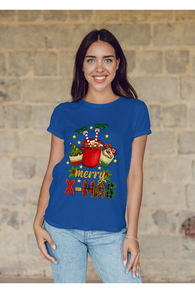 MVRDAR Tricou de Craciun unisex din 100% bumbac pentru femei si barbati