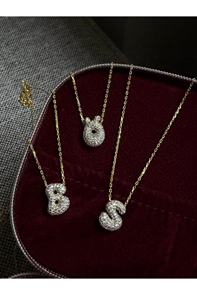 ZWEIG 925 Ayar Gümüş Zirkon Taşlı Mini Harf Kolye