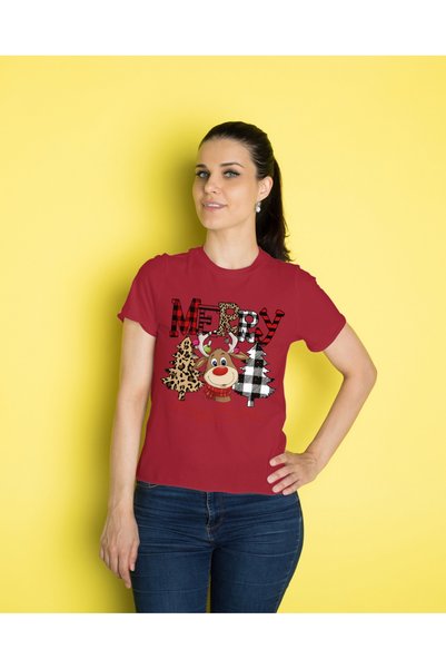 MVRDAR Tricou de Craciun unisex din 100% bumbac pentru femei si barbati