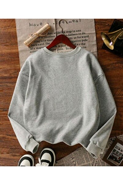 Elvino London Printed Women'S/Men's Unisex Oversized Crew Neck 3-Thread Sweatshirt