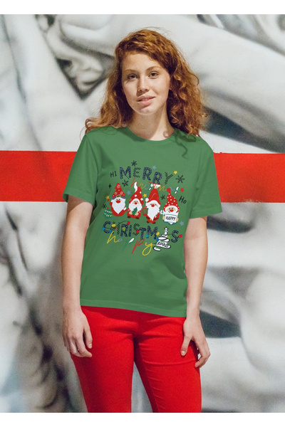 MVRDAR Tricou de Craciun unisex din 100% bumbac pentru femei si barbati