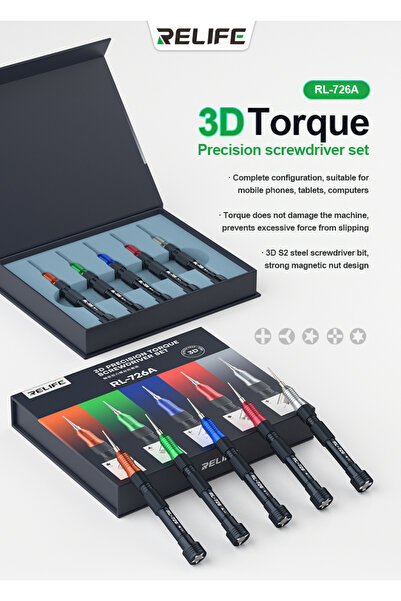 UralTeknik RELIFE RL-726A Torklu Profesyonel 3D Hassas Tornavida seti S2 meta...