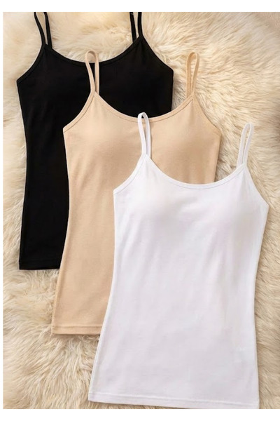 Loule Non-Sweating 95% Natural Bamboo 3-Piece String Strap Tank Top - Ultra Flexible, Breathable Comfortable Fabric