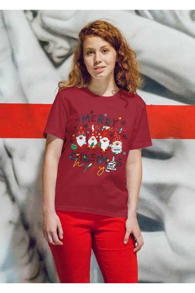 MVRDAR Tricou de Craciun unisex din 100% bumbac pentru femei si barbati