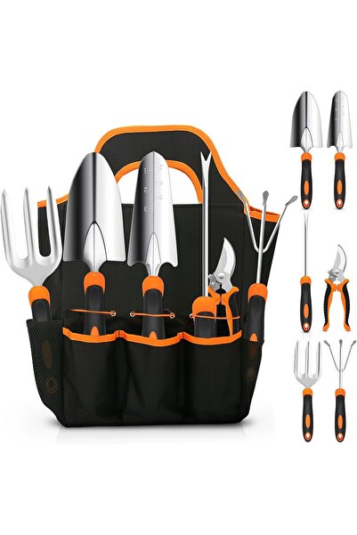 genric مجموعة أدوات الحديقة، مجموعة أدوات البستنة شديدة التحمل من الفولاذ المقاوم للصدأ مع قبضة مطاطية غير قابلة للانزلاق