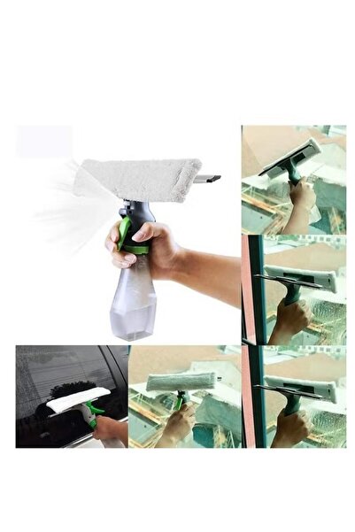 Generic 2-in-1 Spray Pump Window Cleaning Mop with Towel (White/Grey/Black)