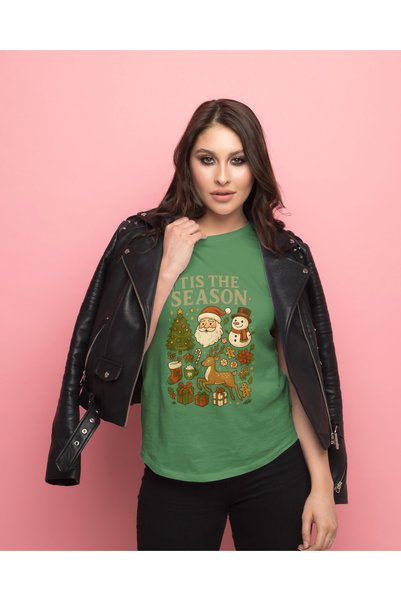 MVRDAR Tricou de Craciun unisex din 100% bumbac pentru femei si barbati