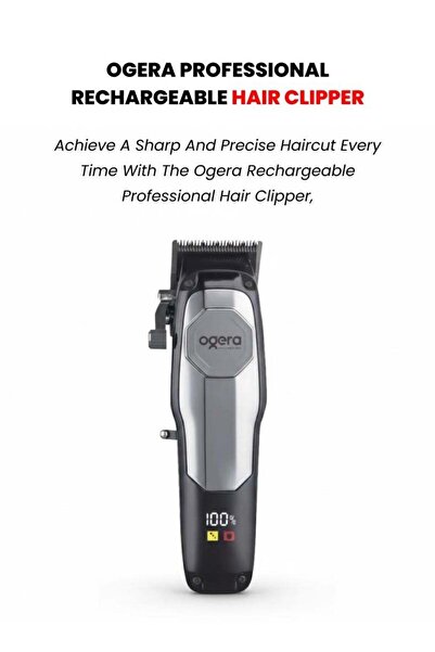 Ogera Rechargeable Professional Hair Clipper OG2500HC - Silver & Black