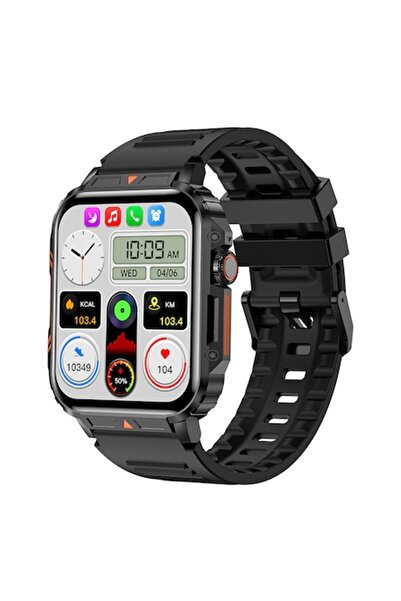 zyteq L81 Smartwatch with 1.95'' HD screen, BT call, health monitoring and IP68, black