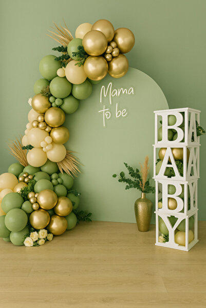 Balonsan Balloon Set 75 Pieces (Chrome Gold-Eucalyptus-Sea Sand)