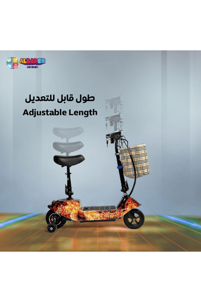 ALBADER Electric Scooter V10 with Seat & Lighted Wheels, Electric Kick Scooter For Kids,24V Battery