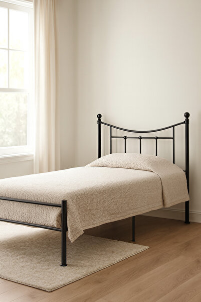 SADANHOME Single iron bed 120cm x 190cm - Black