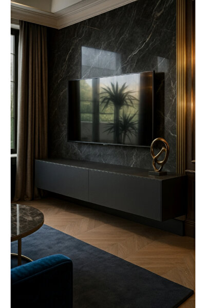 MAC DİZAYN ECO ADRESAN TV ÜNİTESİ 200 CM SUNTALAM SOFT SİYAH