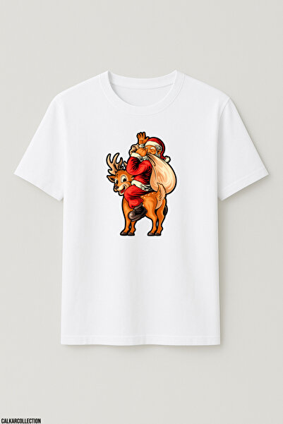 CALKARCOLLECTION تيشيرت للجنسين قصة فضفاضة ميراي كريسماس هير