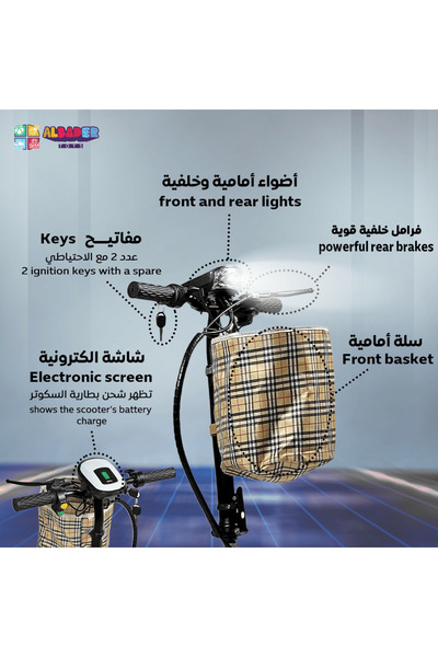 ALBADER Electric Scooter V10 with Seat & Lighted Wheels, Electric Kick Scooter For Kids,24V Battery