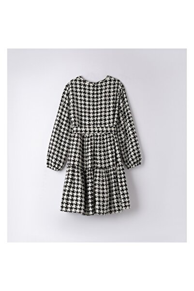 İDO I Do Printed Dress for Girls, 4.A902, White/Black, 170-176 cm