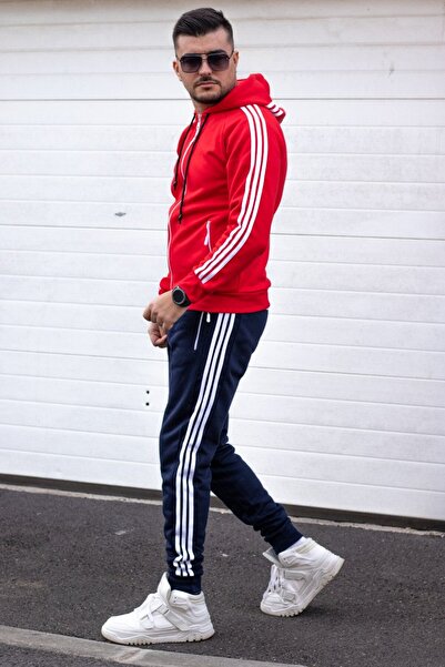 EXCLUSIVE STYLE Men's cotton tracksuit - ExDG Red/Navy