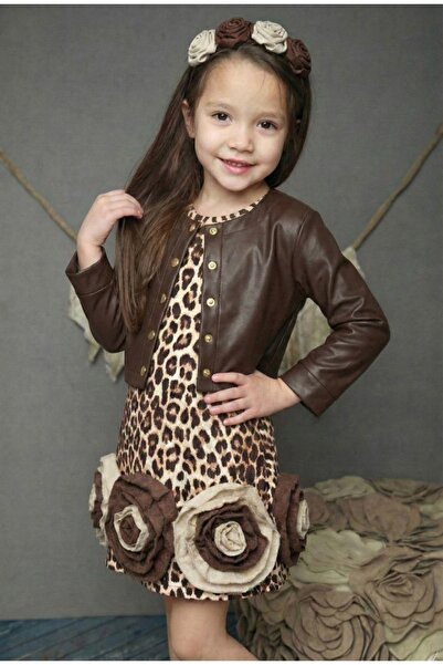 Milon Moda Jachetă din piele din 3 piese, haine din lycra, detaliu trandafir ...