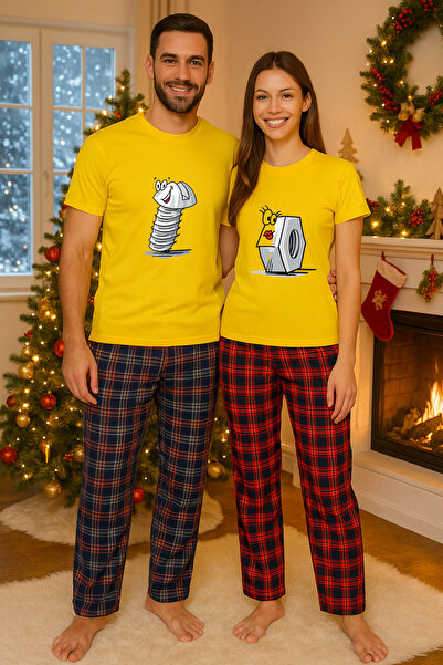 MVRDAR Christmas set for two – t-shirt and pajama pants, cotton, holiday and Christmas theme