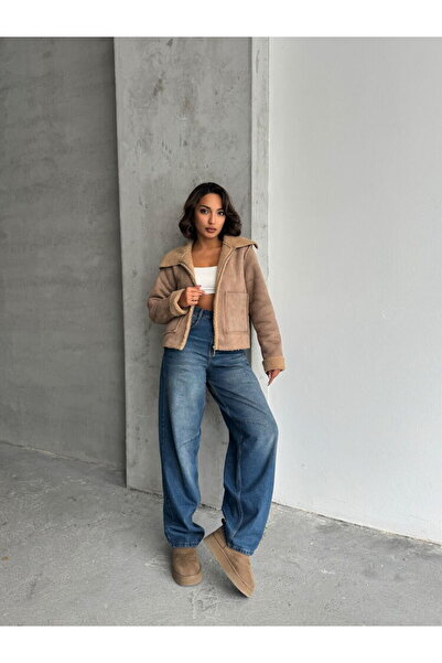 Caddebostan Moda Mink Women's Plush Suede Jacket Modern Premium Luxury Trend Design Coat