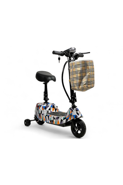 ALBADER Electric Scooter V10 with Seat & Lighted Wheels, Electric Kick Scooter For Kids,24V Battery