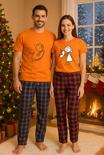MVRDAR Christmas set for two – t-shirt and pajama pants, cotton, holiday and Christmas theme