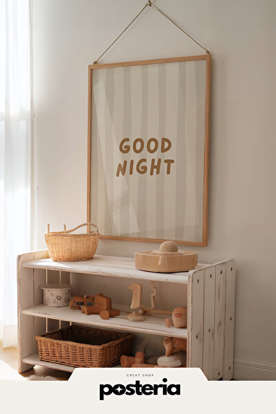 Posteria Tekli İskandinav Çocuk Odası Dekoru, Uyku Dekoru, Çocuk Odası Tablos...