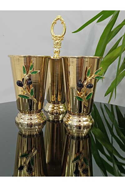 PARILTI HOME COLLECTİON Suport pentru linguri de aur din 3 piese