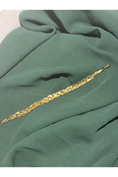 ZEYNEP KARACA Altın Kaplama İtalyan Ezme Bileklik | Çelik Örgü Zincir – Vinta...