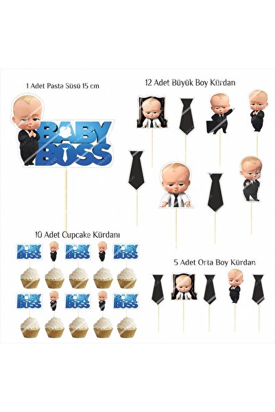 abjad Patron Bebek 3 Yaş Doğum Günü Maketi / Pasta Süsü Seti