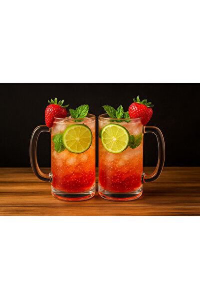 Dania ✨ Premium glass tumbler set with handle — durable and stylish for everyday use | 390ml capacity | 13.5cm height