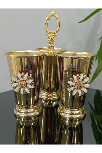 PARILTI HOME COLLECTİON Suport pentru linguri de aur din 3 piese