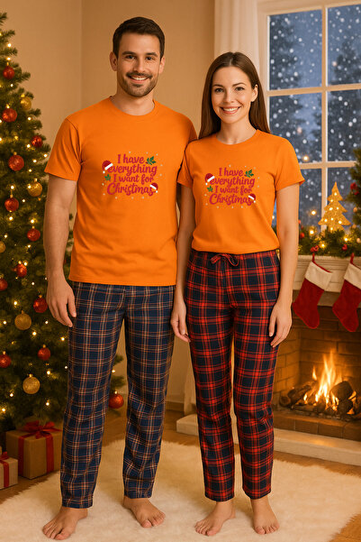 MVRDAR Christmas set for two – t-shirt and pajama pants, cotton, holiday and Christmas theme