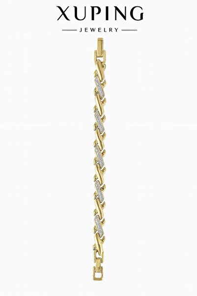 Çelik Xuping zirkon taşlı gold bileklik